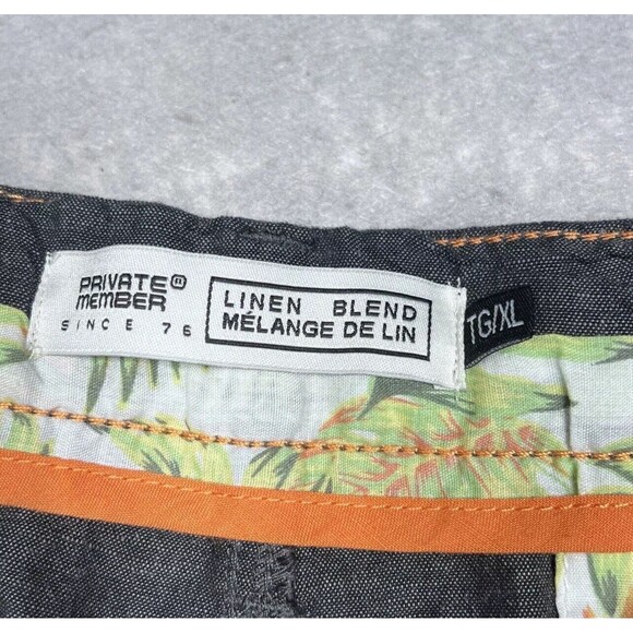 Private Member Pants Mens SZ X-Large Charcoal Gray Drawstring Linen Blend Pants - Picture 9 of 11